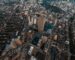Beautiful overhead cityscape of an urban city shot with a drone